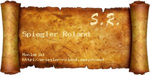 Spiegler Roland névjegykártya